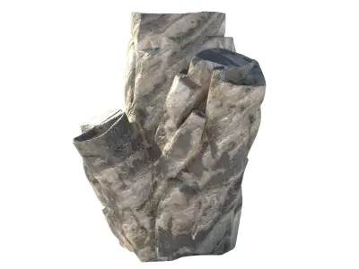 Grey white rock Low-poly 3D model