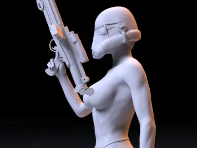 FEMALE STORMTROOPER FANART 3D print model