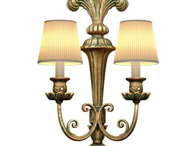 Romantic Bronze Sconce in the Classic Rococo Style  Wall Light 3D model