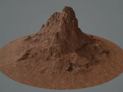 CANYON HILL Game  Ready Lowpoly Low-poly 3D model