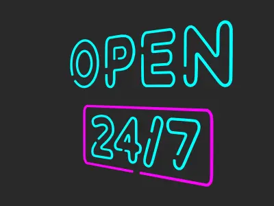 Open Neon Sign 3D model
