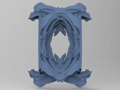 Baroque Gilded Drake frame 3 3D model