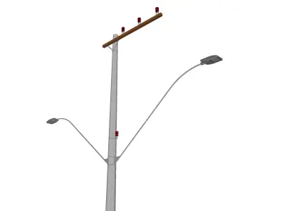 Concrete Lamp Post - Light Pole - Light Post - Street Light 36 3D model