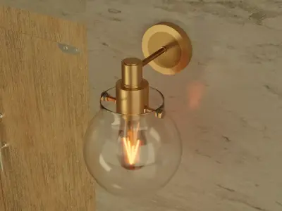 CLEAR GLASS WALL LIGHT 3D model