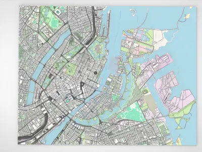 Cityscape Copenhagen Denmark 3D model