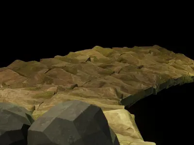 Door stylized Low-poly 3D model get