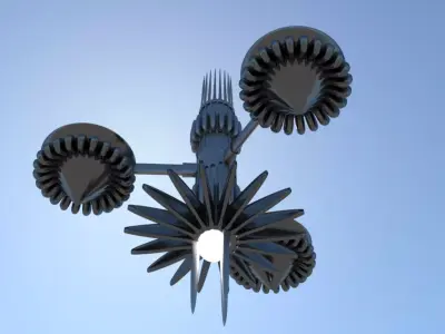 Spaceship Sci-Fi Launch Pad 3D  3D model