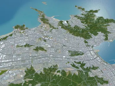 Weihai Shandong China 150km Low-poly 3D model