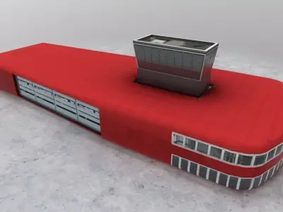 LFMN Fire Station Low-poly 3D model