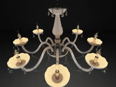 White Crystal Chandelier 3D model
