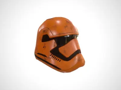 Star Wars Stormtrooper Helmet - Yellow Steel Low-poly 3D model