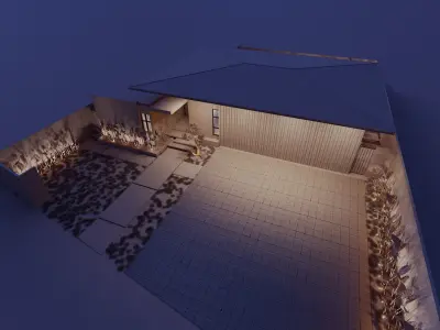 villa tropical Low-poly 3D model