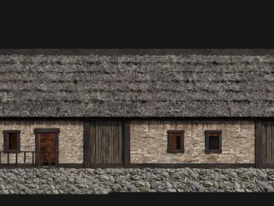 Old House Building 4K Textures GameReady 198 Low-poly 3D model