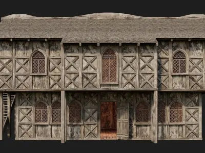 Old Medieval House Building 4K Textures GameReady 176 Low-poly 3D model