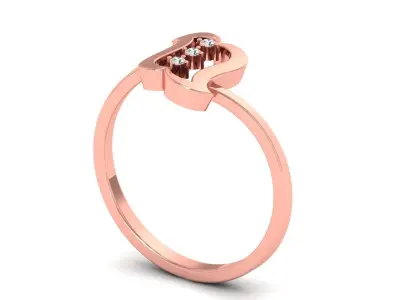 Solitaire Wedding Engagement Women Rings Bridal Ring 3D print model