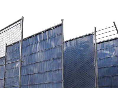 Construction Metal Fence Low-poly 3D model
