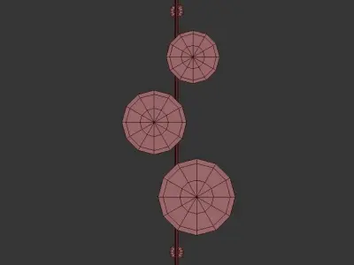 Ambiente K wall lamp with three circles hanging from it 3D model