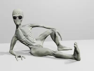 Alien humanoid Low-poly 3D model