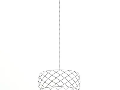 Black and Gold Hanging Lamp 3D Model 3D model