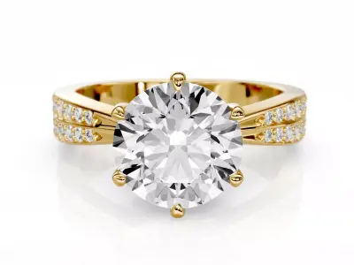 Engagement ring Lina 1-50ct 3D print model