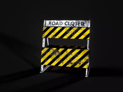 Road Barricade Low-poly 3D model purchase