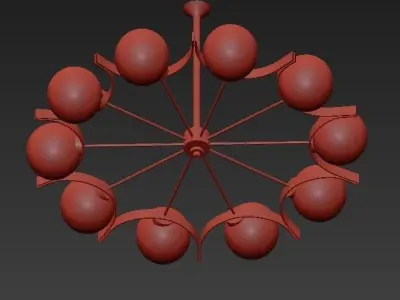 Stunning Murano Crystal Artichoke Chandelier 3D model