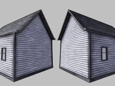 Boston House 03 - Enterable Low-poly 3D model
