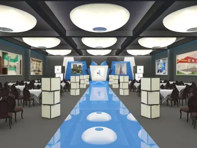 Event Stage Hall 3D Model 3D model