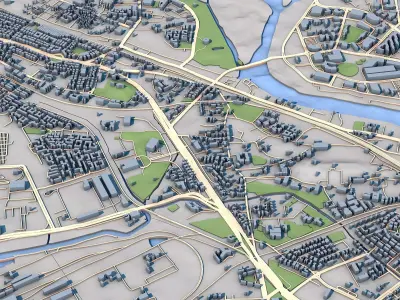 Mumbai City 3D City Map Urban Visualization Model 3D model