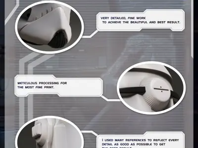 star wars 3d printable BARC trooper wearable helmet for cosplay 3D print model