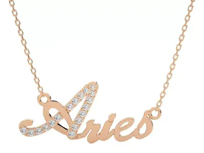 Aries Zodiac Pendant Necklace 3dm stl render detail 3D print model