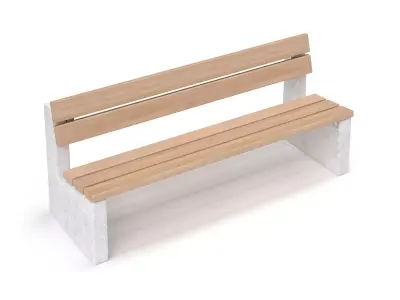 Maro Outdoor Bench with Backrest Free 3D model