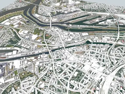 Cityscape Deisburg Germany 3D model