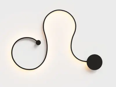 Lewor puck minimalistic wall lamp 3D model