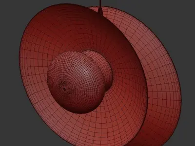 Nouvel pendant light with two circular globes hanging from it 3D model