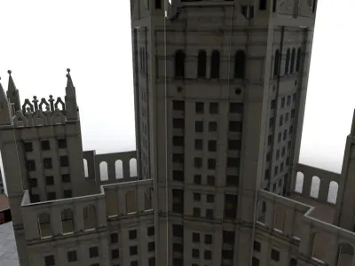 Moscow House Building61 Low-poly 3D model