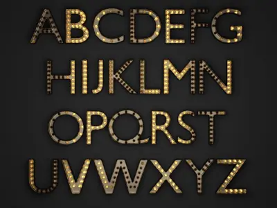 Marquee Letter Alphabet Light Boxes With Bonus Animation Nodes 3D model