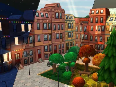 Cartoon City Mega-Pack Low-poly 3D model