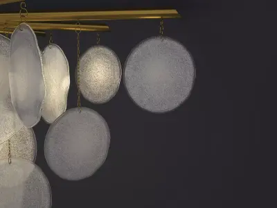 Nimbus chandelier with circles hanging from it 3D model