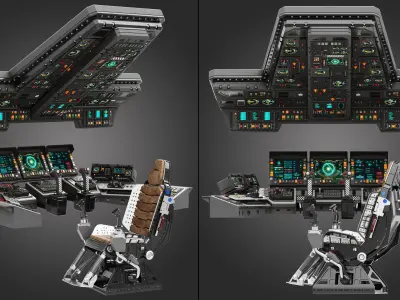 spaceship bridge interior 3D model