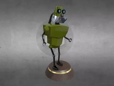 Robot Low-poly 3D model 2