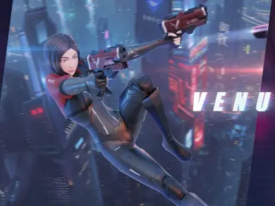 Futuristic Agent - Venus Low-poly 3D model