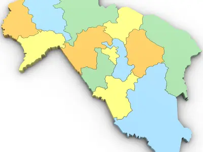 3d Political Map of Burkina Faso 3D model