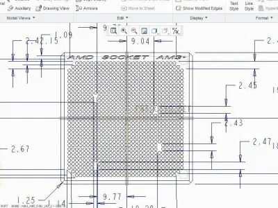 AMD Microprocessor Socket AM3 Go-No-Go Bent Pin Inspection Jig Free 3D model