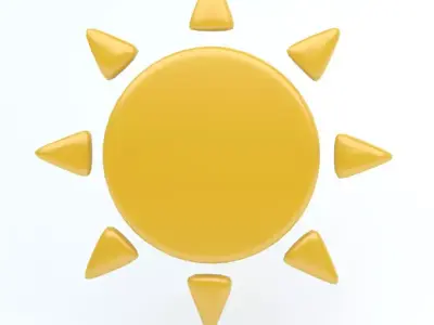 SUN icon Low-poly 3D model