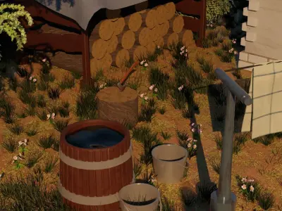 Yard in the village 3D model