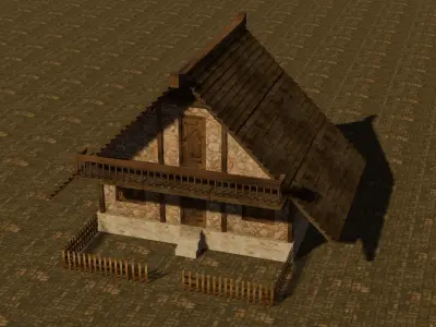 Medieval house six 19 Low-poly 3D model
