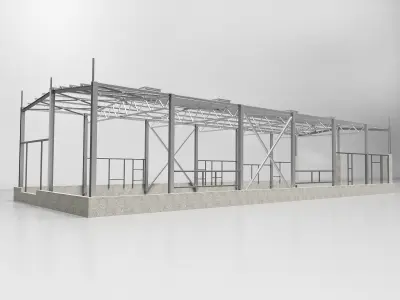 Hangar industrial construction 3D model