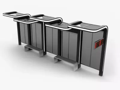 Moder Bus Stop 3 Low-poly 3D model