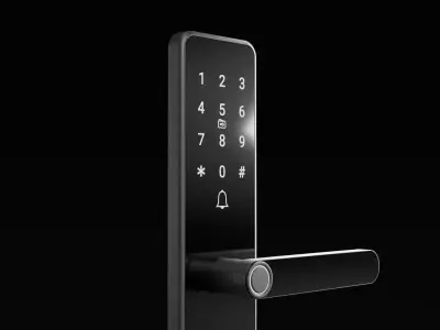 modern smart handle doors Low-poly 3D model